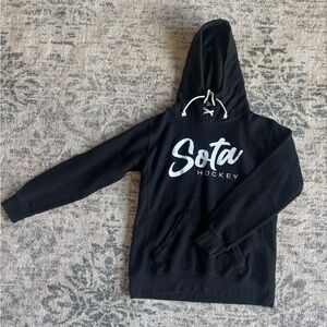 J. America Black Hoodie with White Accents